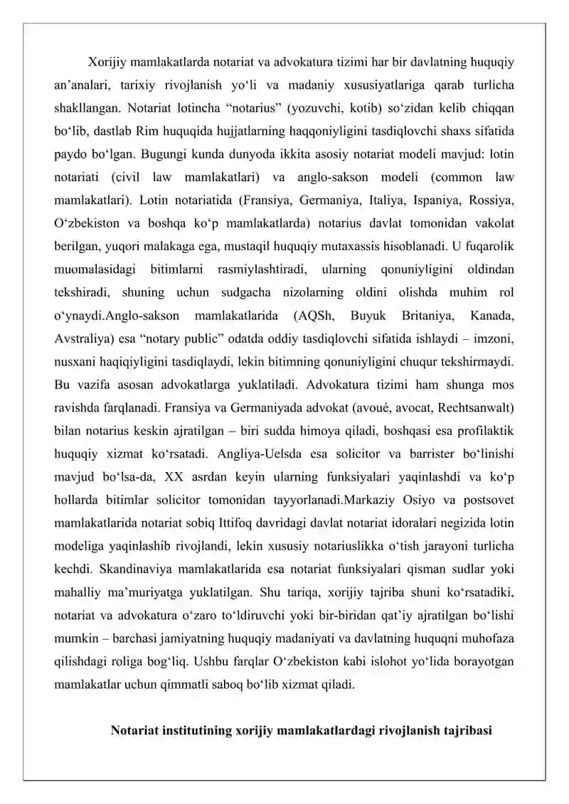 Xorijiy mamlakatlarda notariat va advokatura 2