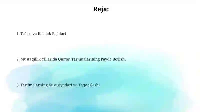 Tarjimalarning taqqoslanishi va tahlili 2