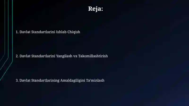 Davlat Standartlarini Ishlab Chiqish 2
