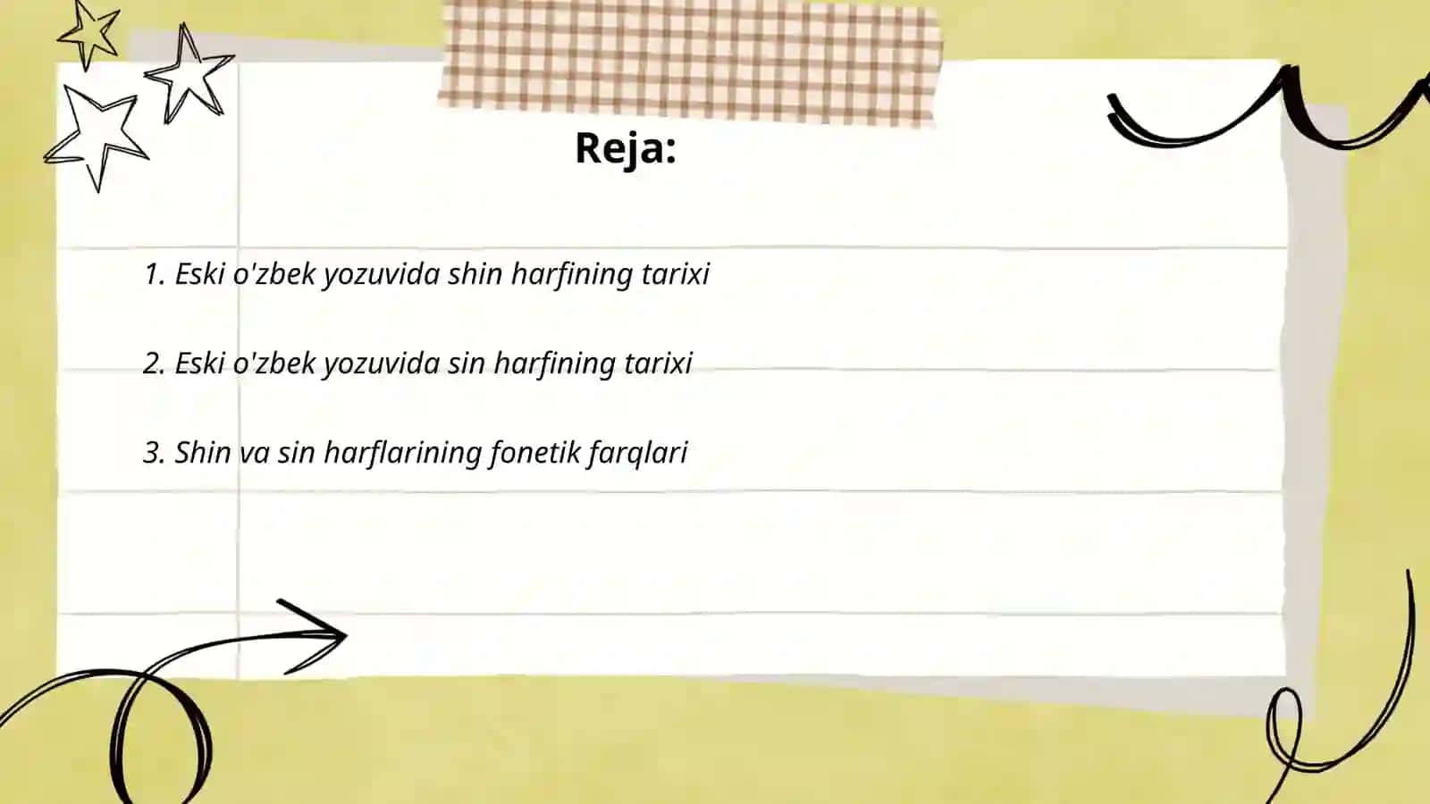 Eski o'zbek yozuvida shin va sin harflari 2