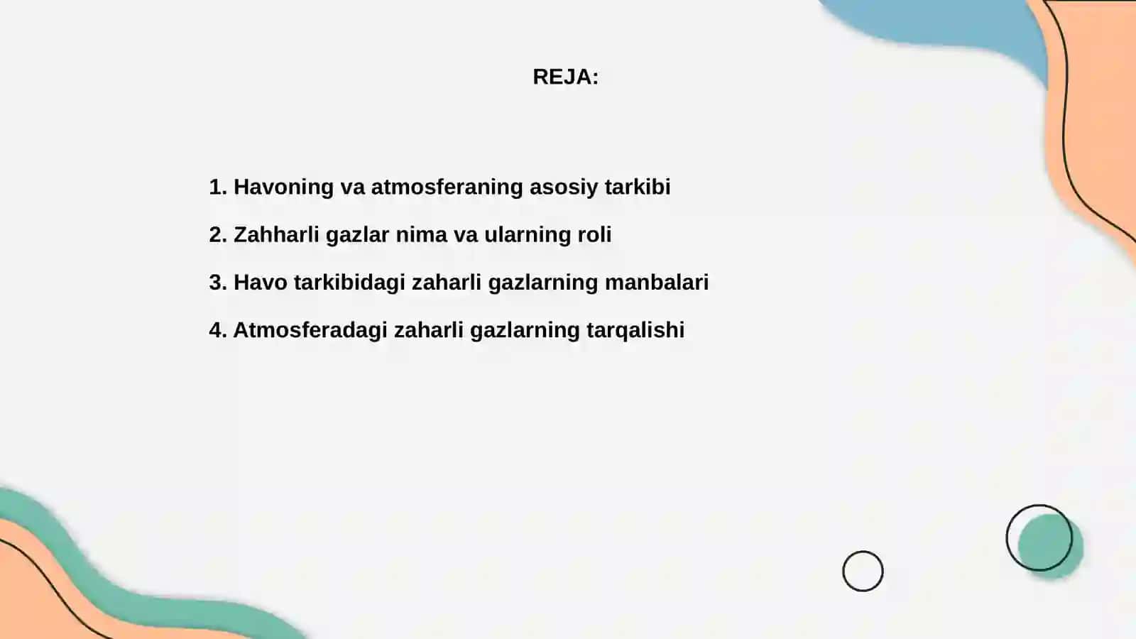 Atmosfera havosining tarkibidagi zaharli gazlar 2