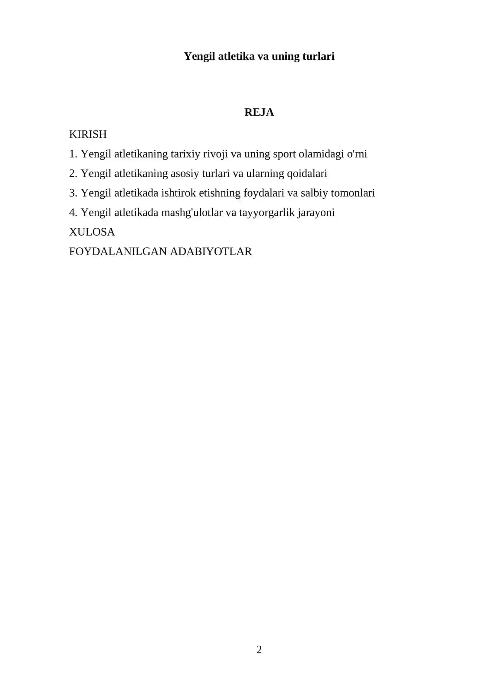Yengil atletika va uning turlari 2