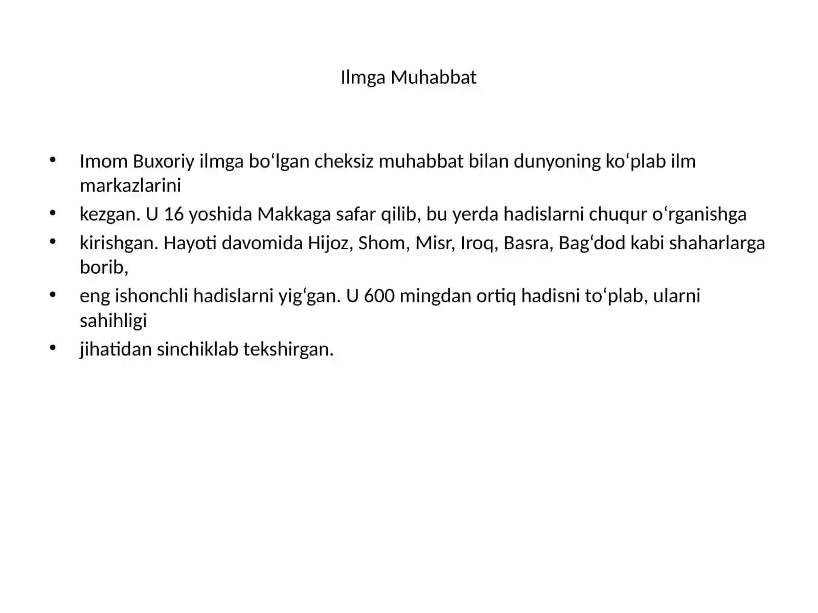 Imom al-Buxoriy – Buyuk Muhaddis 2