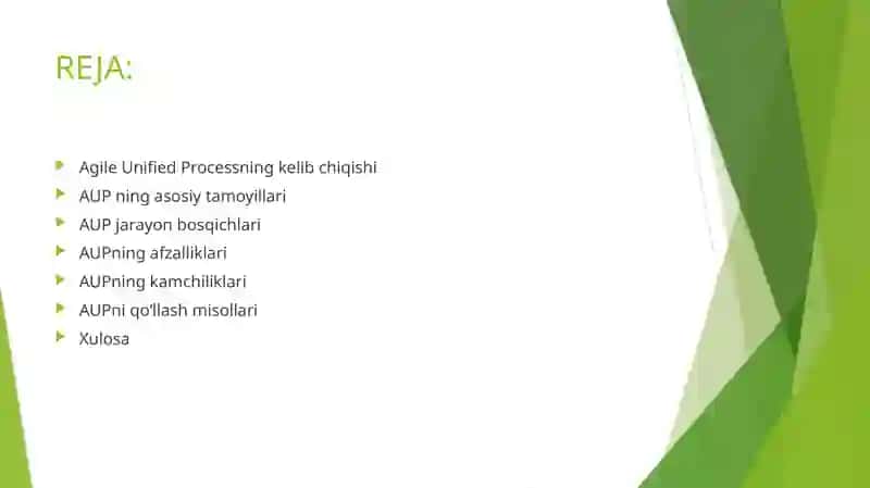 Agile Unified Processmetodologiyasi 2