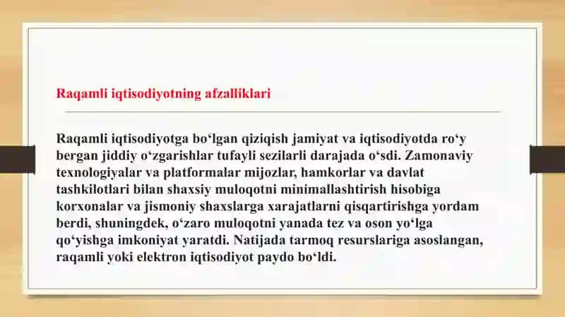 Raqamli iqtisodiyot 2