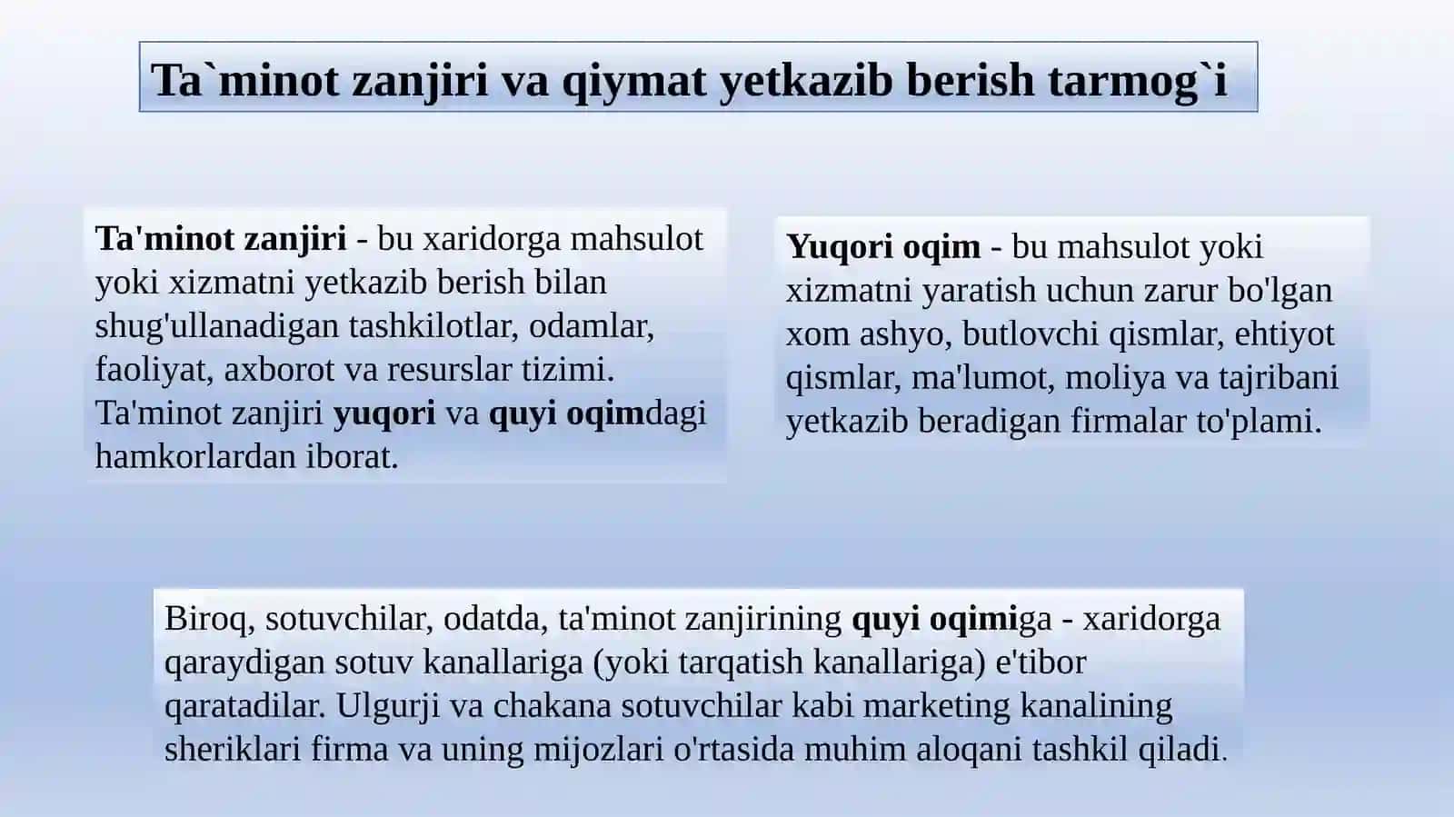 Taqsimlash va chakana savdo 2