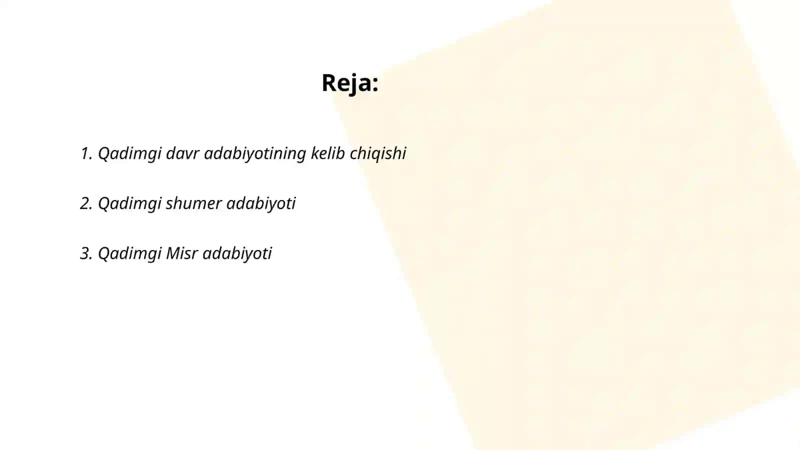 Qadimgi davr adabiyotshunosligi 2