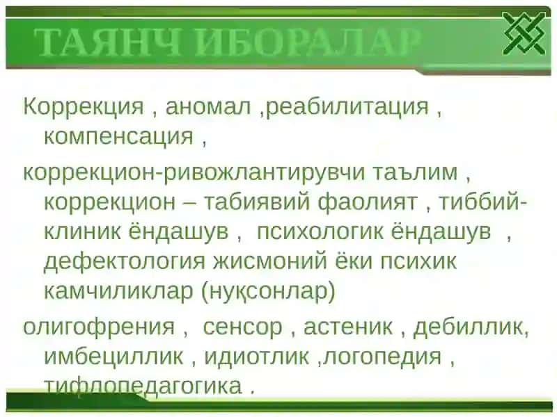 Коррекцион (махсус) педагогика 2