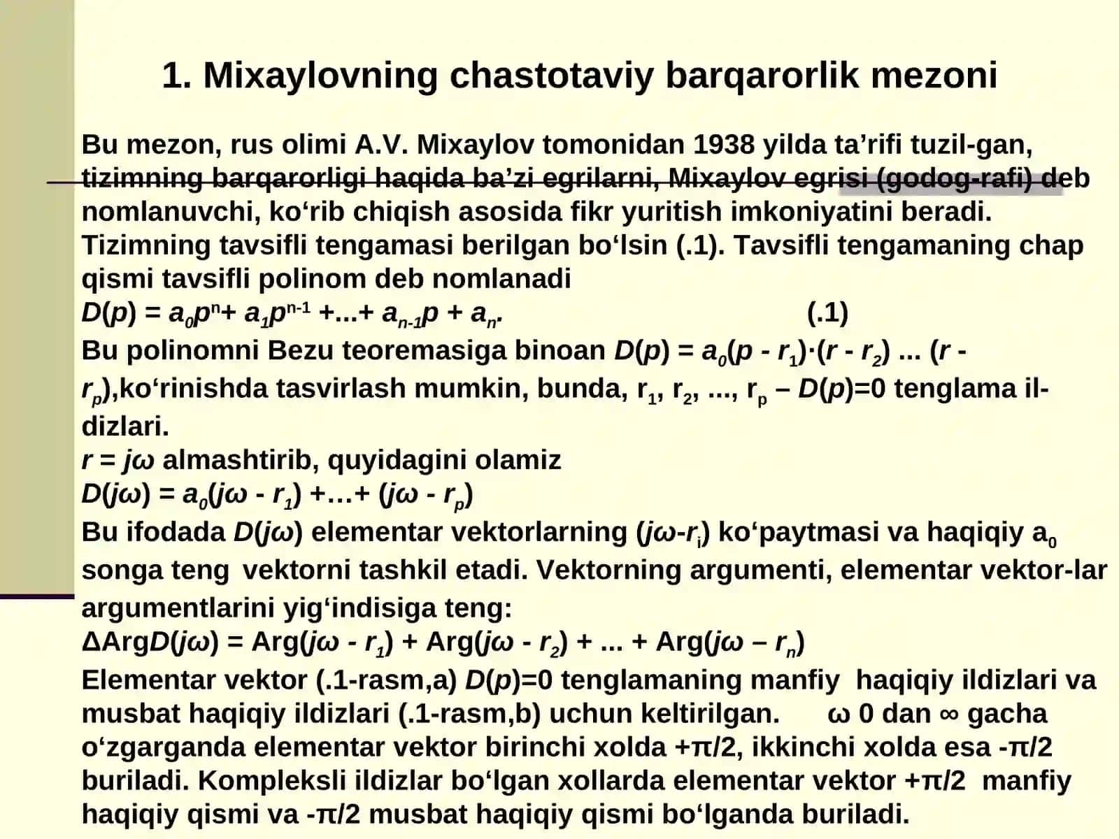 BARQARORLIK MEZONLARI 2