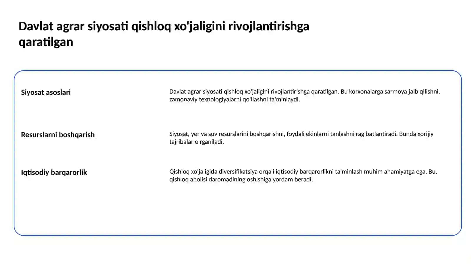 Davlatning agrar siyosati 2