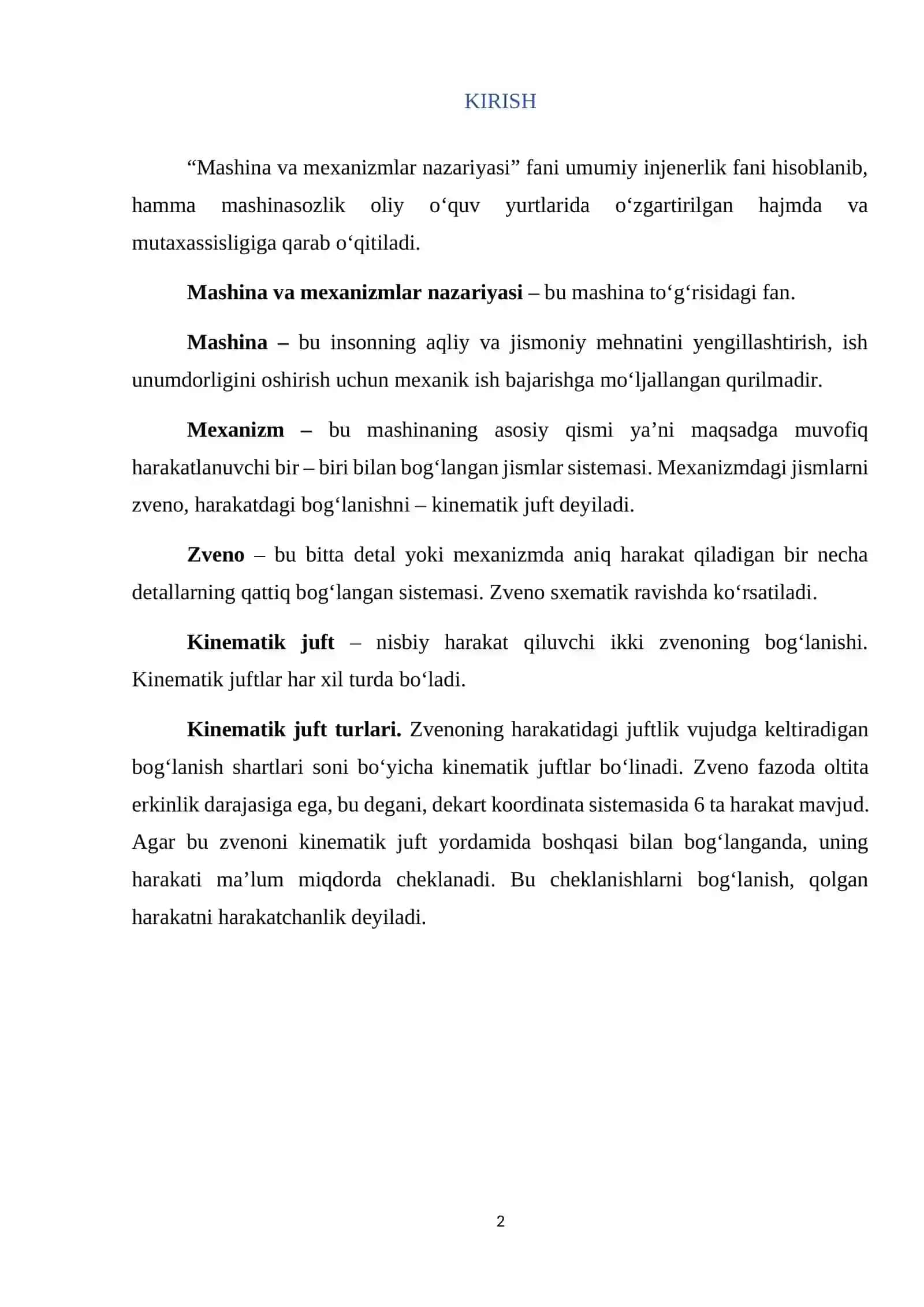 Mexanizmni xolat diagrammasini qurish 2