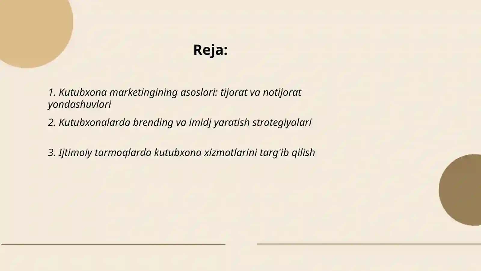 Kutubxona marketingining asoslari 2