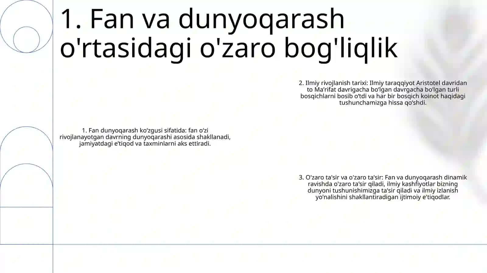 Fan va Dunyoqarash Munosabatlari 2