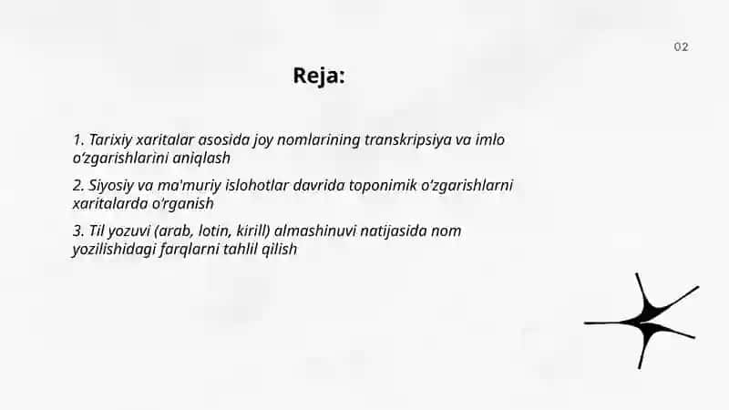 Tarixiy xaritalar asosida toponimik o‘zgarishlarni aniqlash 2