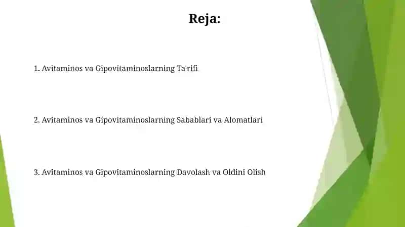Avitaminoz va gipovitaminozlar 2