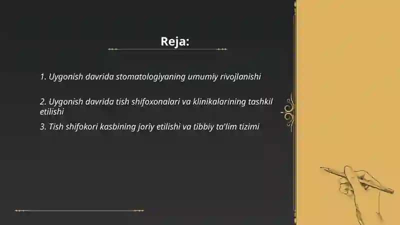 Uygonish davri tishunosligi 2