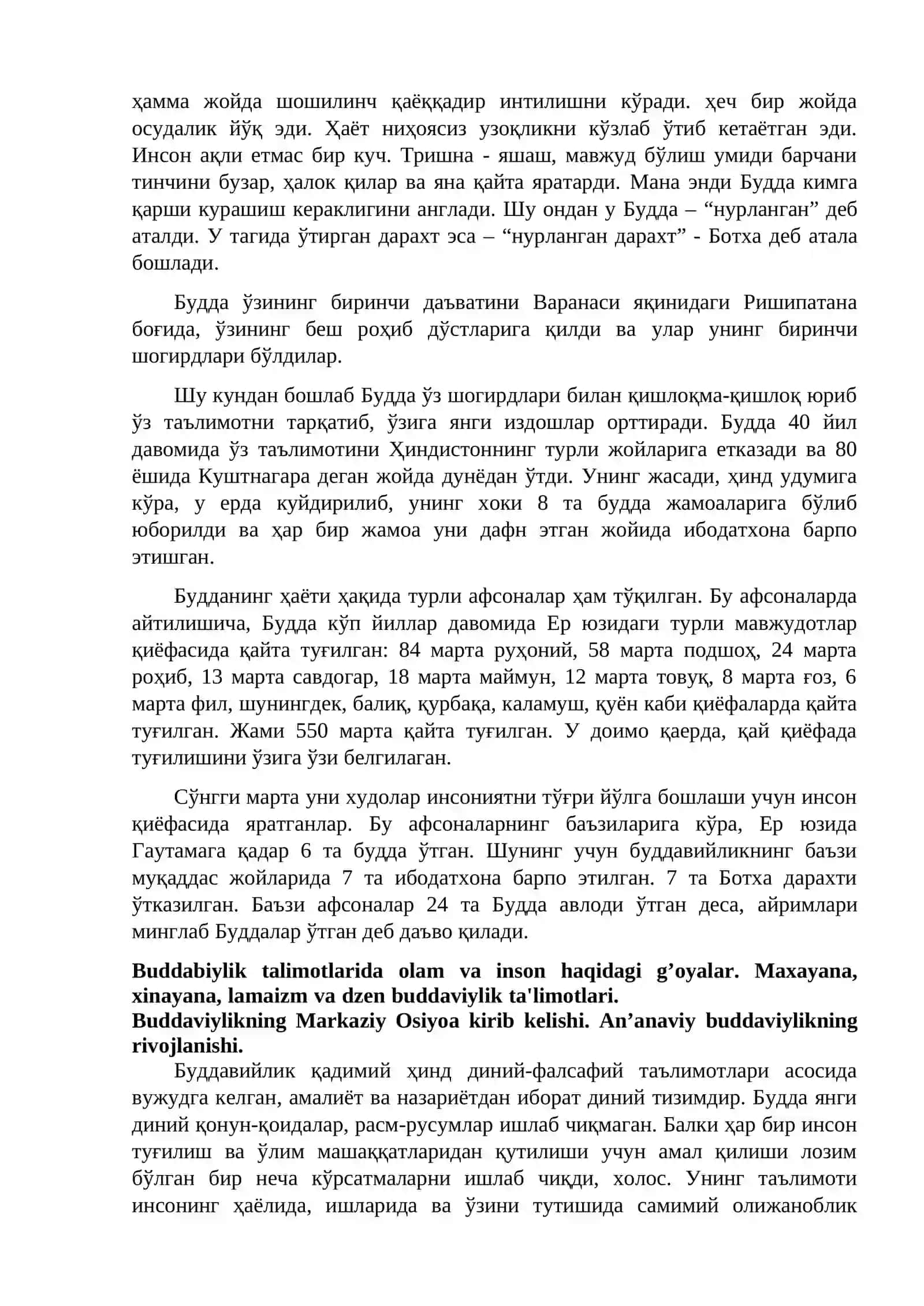 Buddizm dini tarixi va asosiy g`oyalari 2