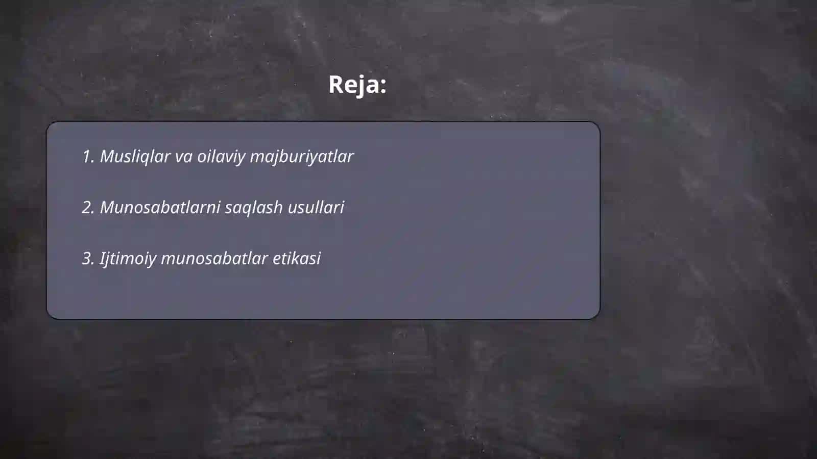 Moslik va munosabatga oid misollar 2