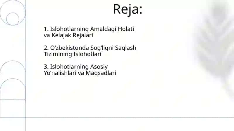 O'zbekistonda sog'liqni saqlash tizimida islohotlar 2