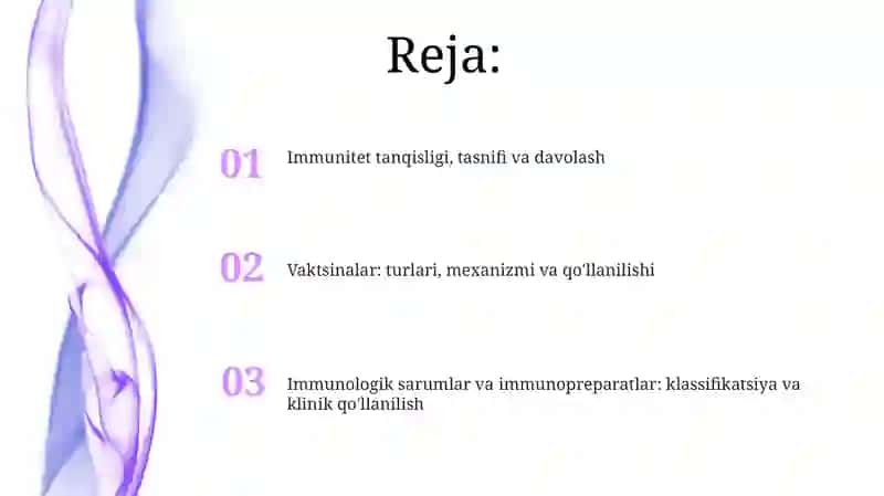 Immunodefetsitlar, vaksinalar, immunologik zardoblar va ularning qo‘llanilishi 2