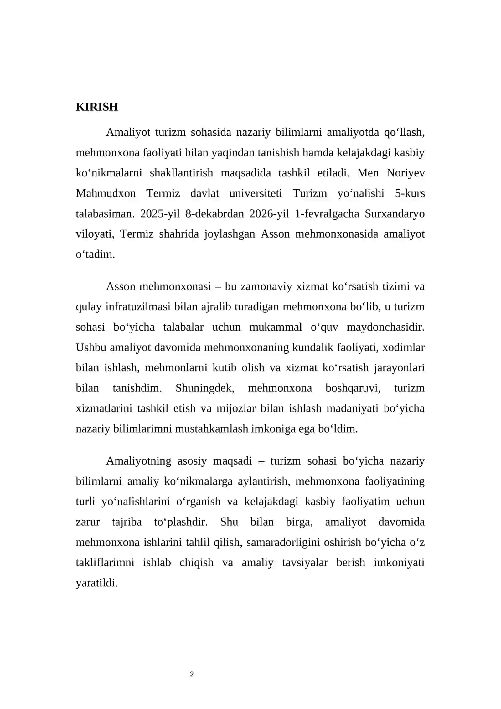 ASSON MEHMONXONASI FAOLIYATI 2