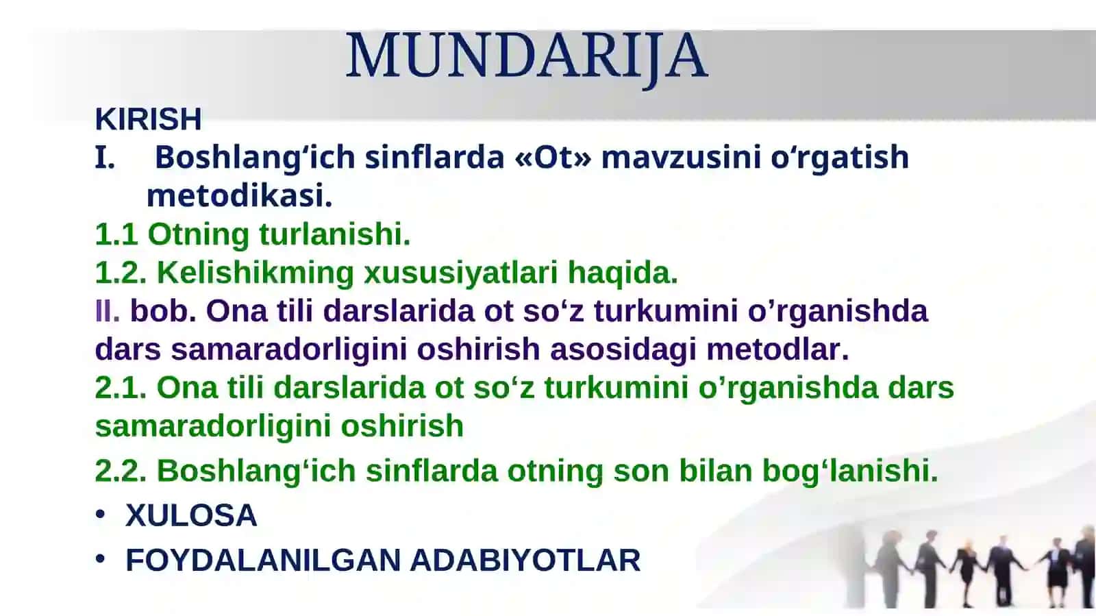 Boshlang‘ich sinflarda "Ot" mavzusini o‘rgatish metodikasi 2