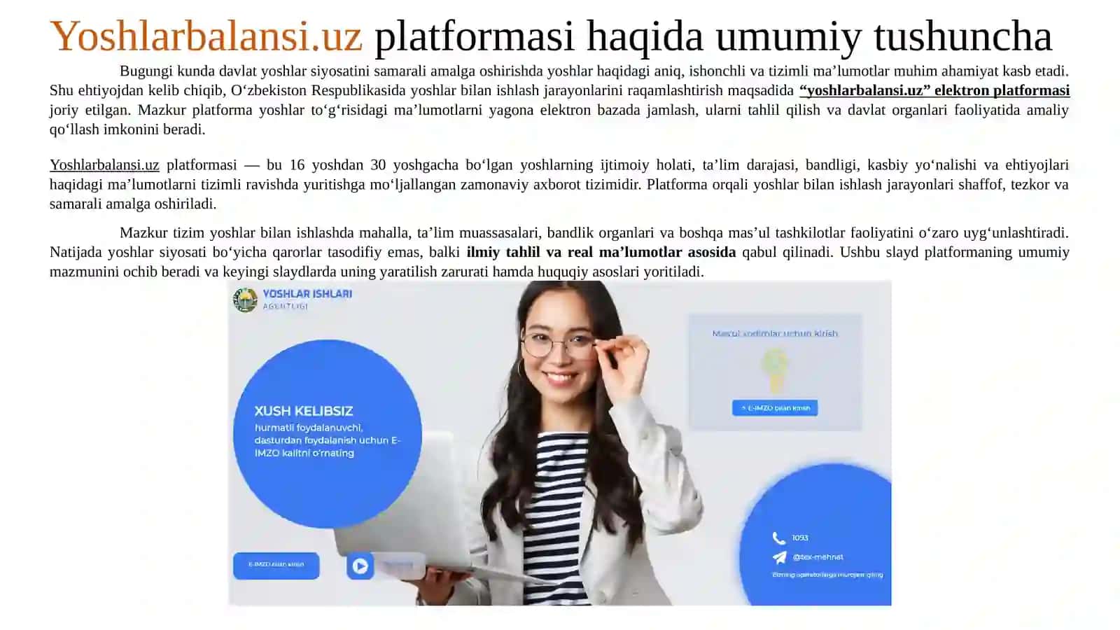 Yoshlarbalansi.uz platformasi 2
