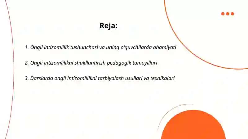 Oʻquvchilarda ongli intizomlilikni tarbiyalash 2