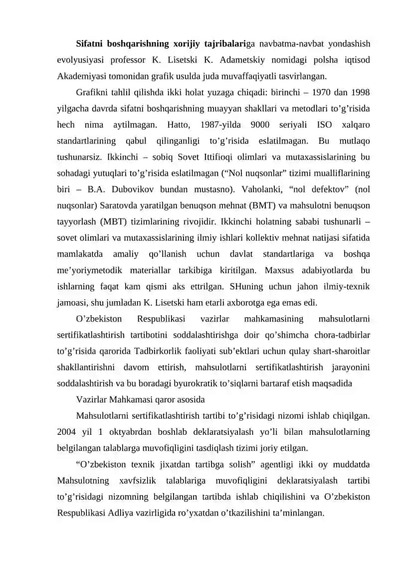 Sifat menejmenti tizimi to’g’risidagi ta’limot tarixi 2