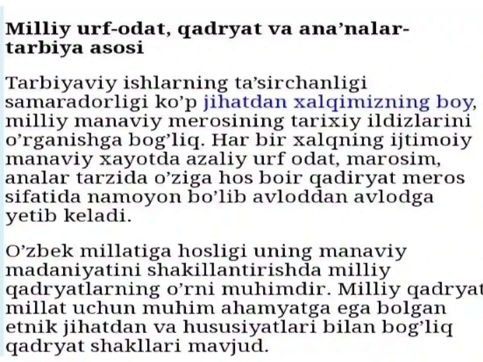 Tarbiyaning tarixiy va milliy asoslari tarbiyada urf-odatni tutgan orni 2