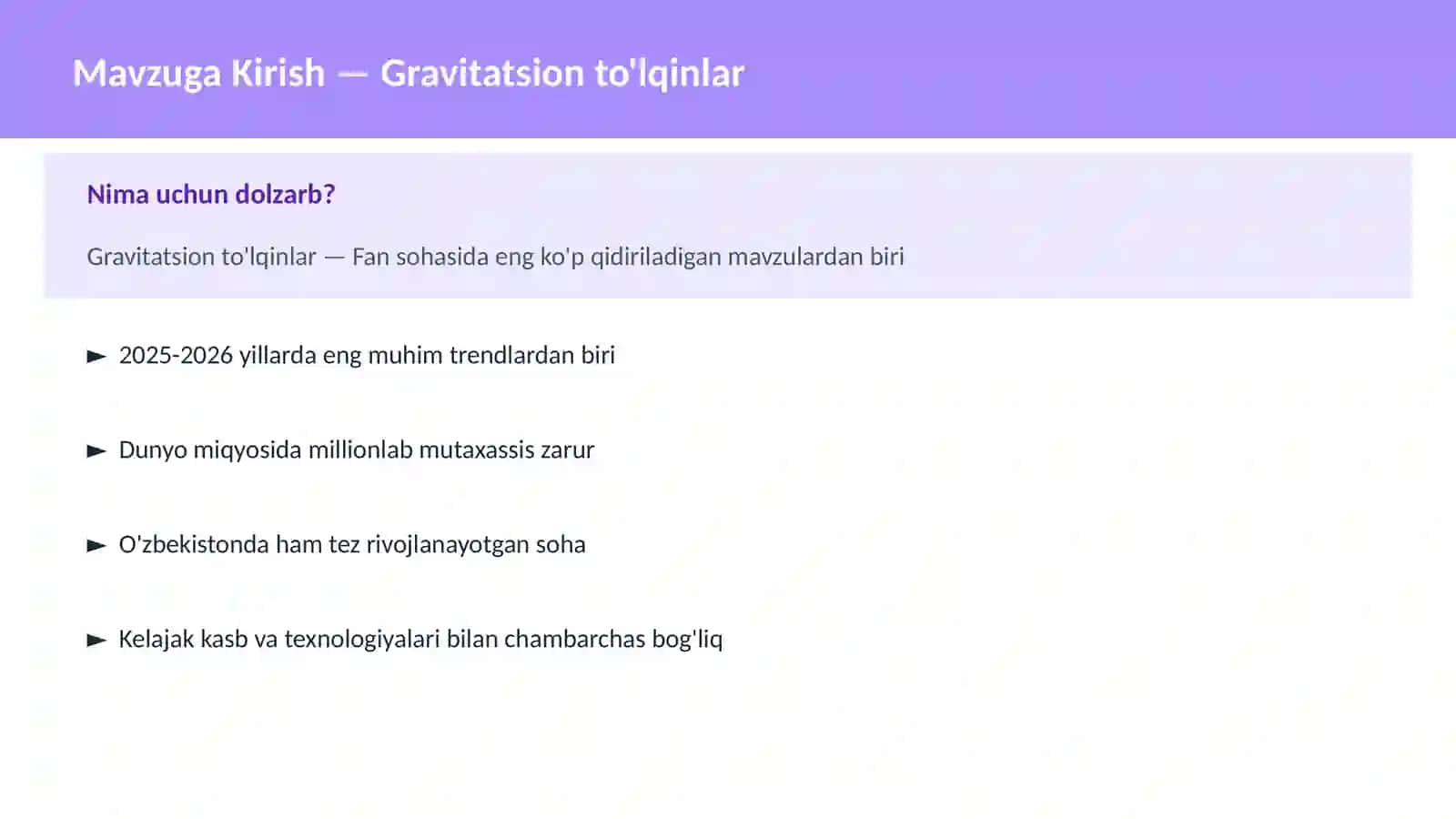 Gravitatsion to'lqinlar 2