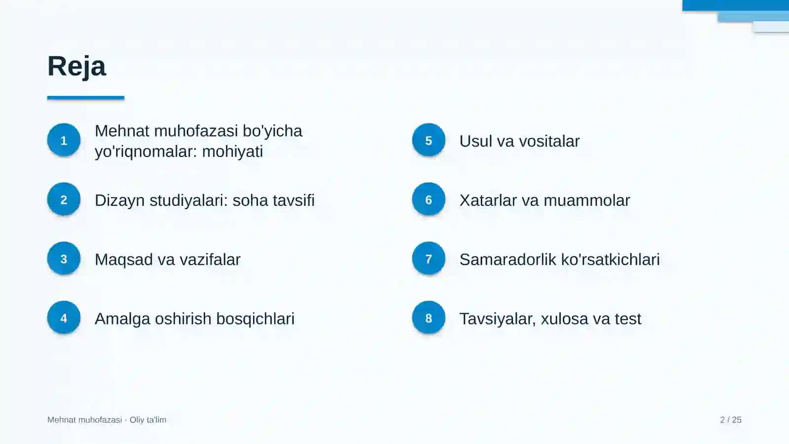 dizayn studiyalarida mehnat muhofazasi bo'yicha yo'riqnomalar o'tkazish 7111 2
