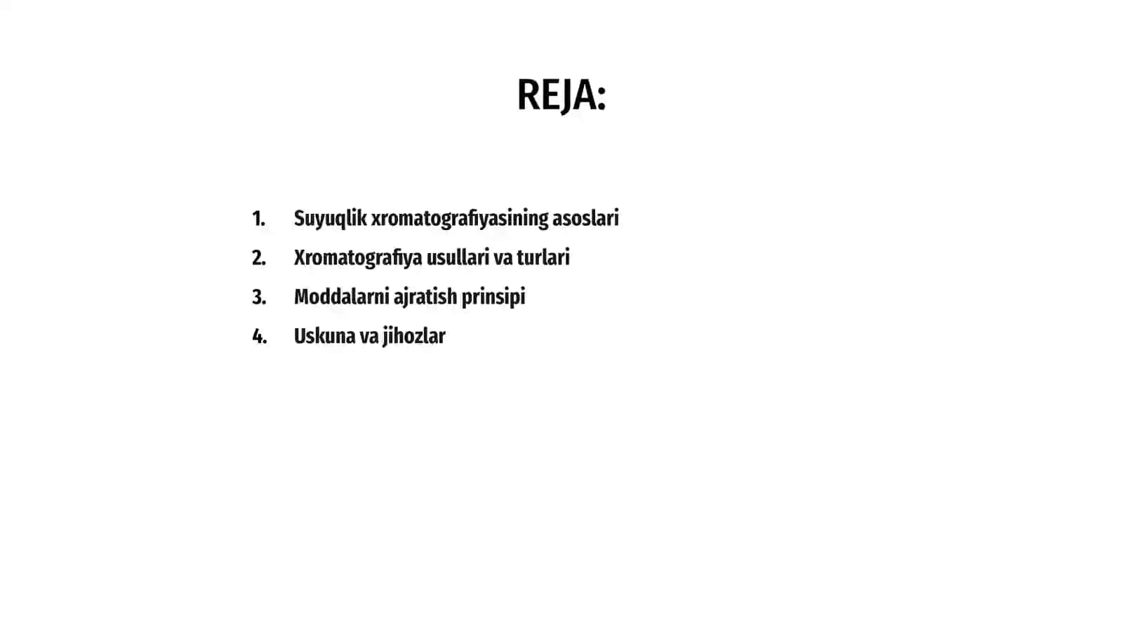 Suyuqlik xromatografiyasi asosida moddalarni ajratish 2