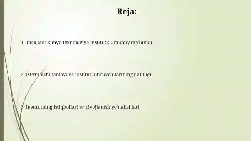 Toshkent kimyo texnologiya instituti 2