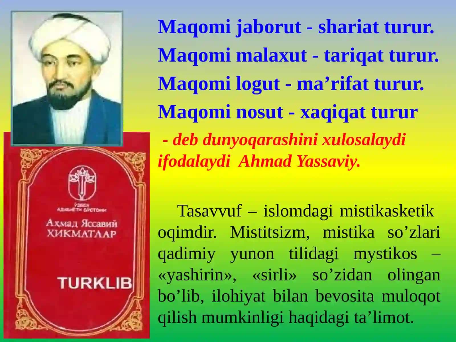 Yassaviyatariqatining g’oyavviy negerlar 2