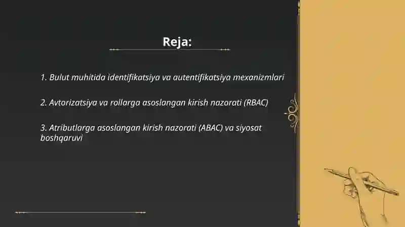 Bulut muhitida identifikatsiya va autentifikatsiya mexanizmlari 2