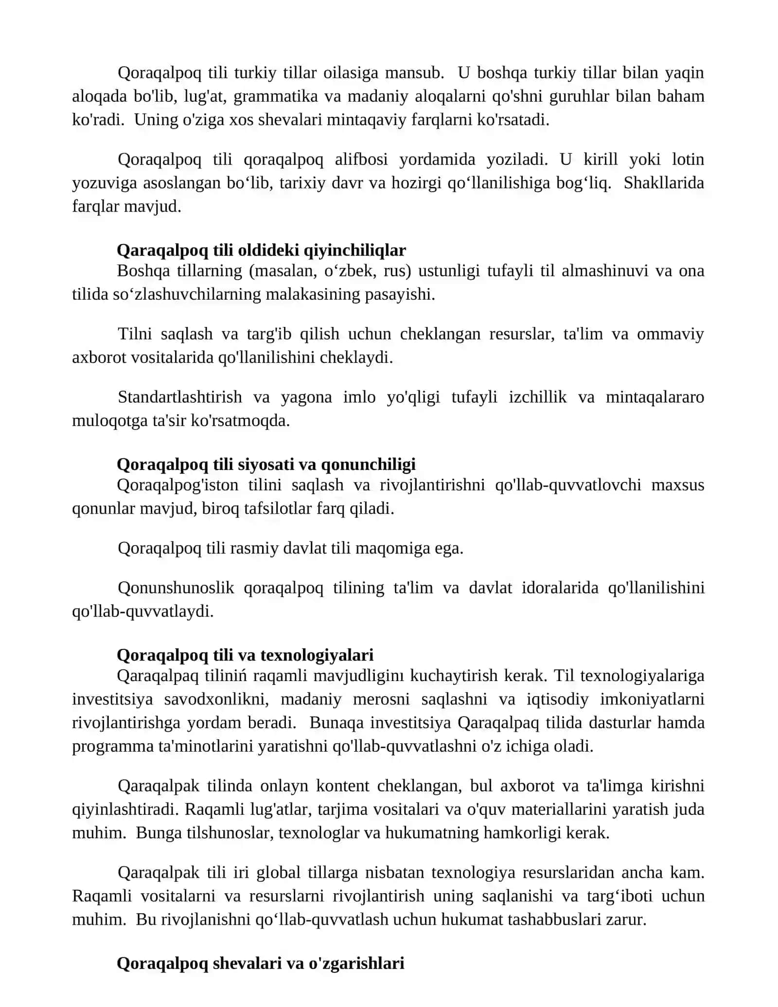 Qaraqalpaq tili mamleketlik til 2