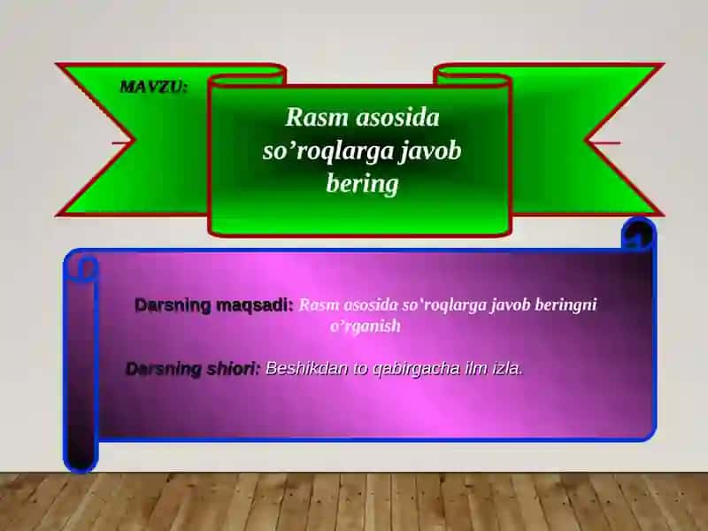 Rasm asosida so’roqlarga javob bering 2