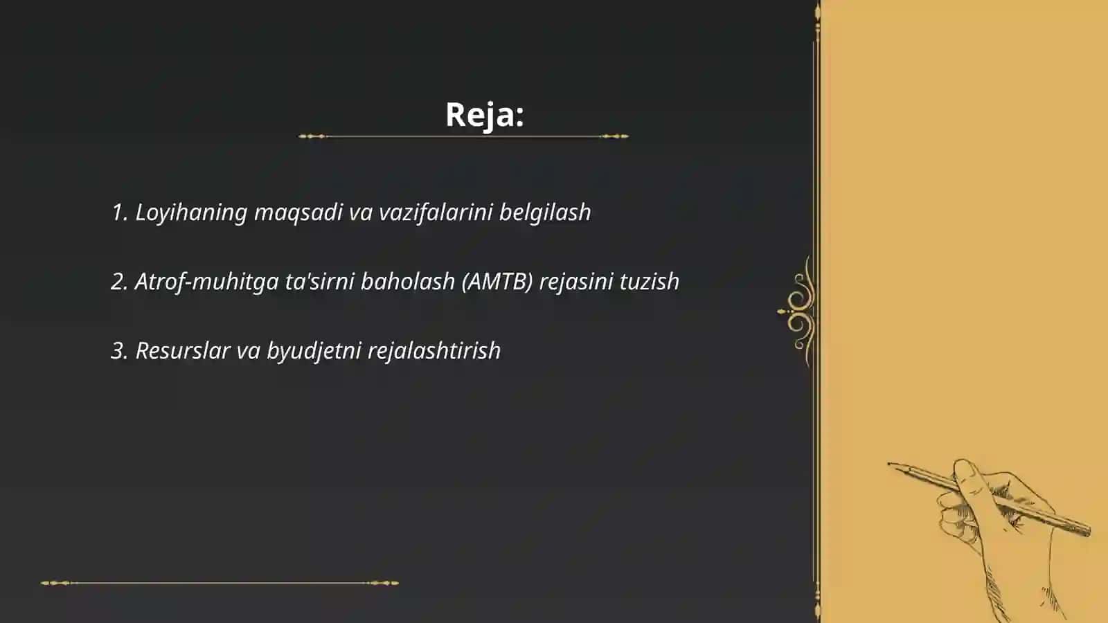 Ekologik loyihalarni ishlab chiqish 2