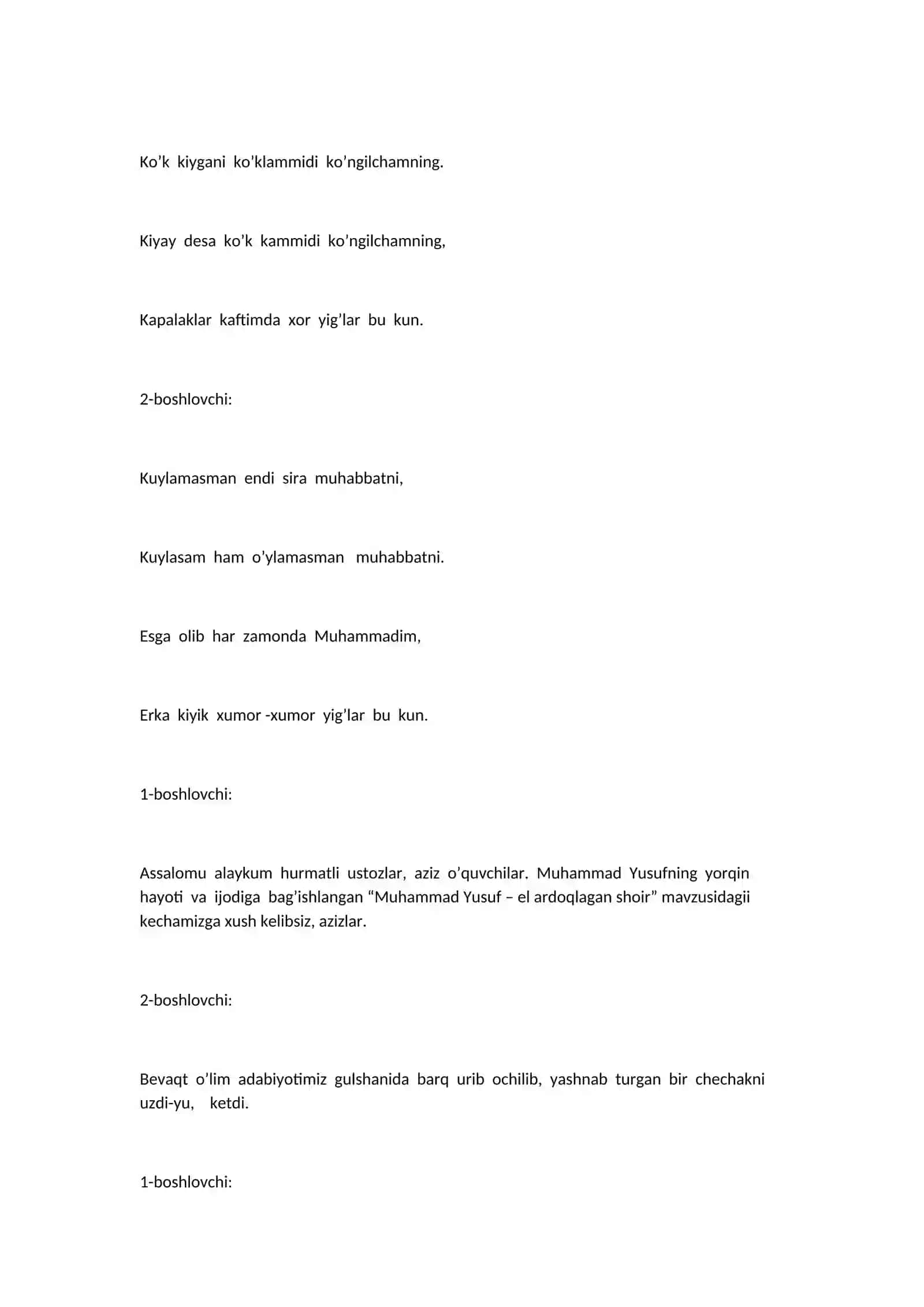 Muhammad Yusuf – el ardoqlagan shoir 2