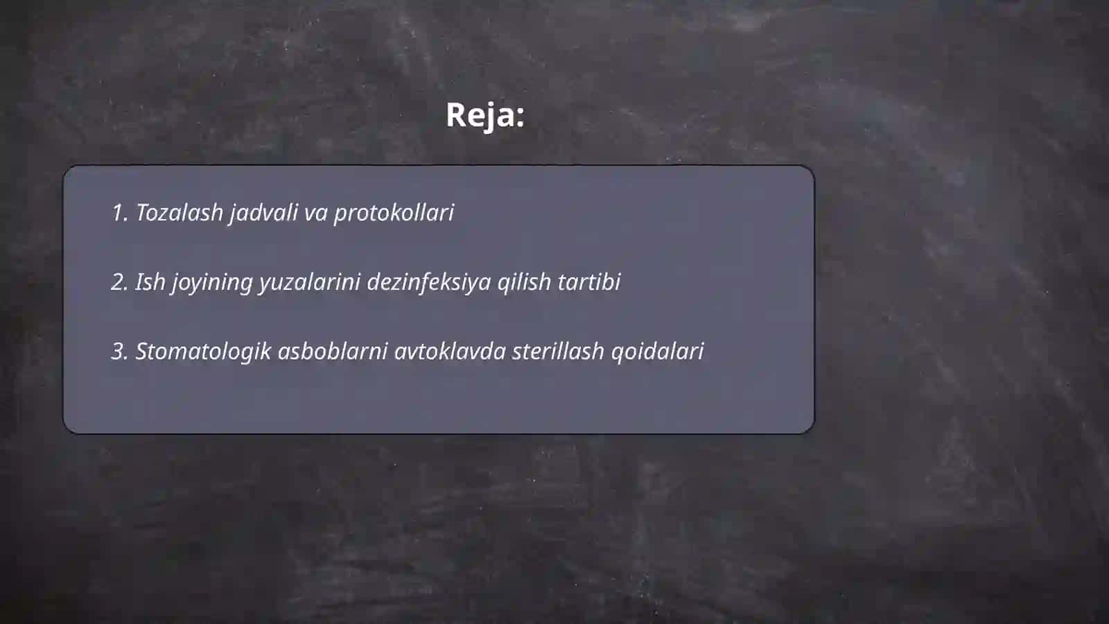 Stomatologik kabinet tozalash qoidalari 2