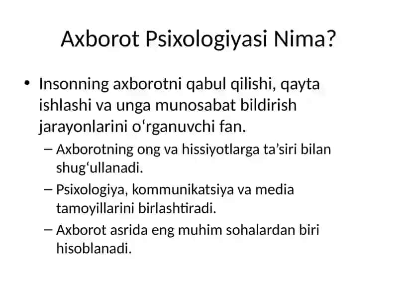 Axborot Psixologiyasi 2
