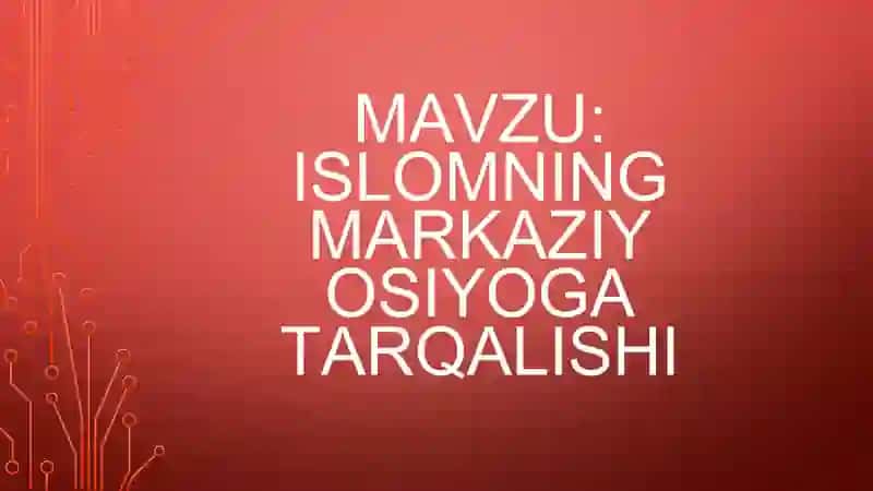 Islomning Markaziy Osiyoga tarqalishi 2