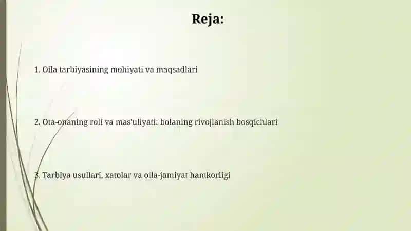 Oila tarbiya asoslari 2