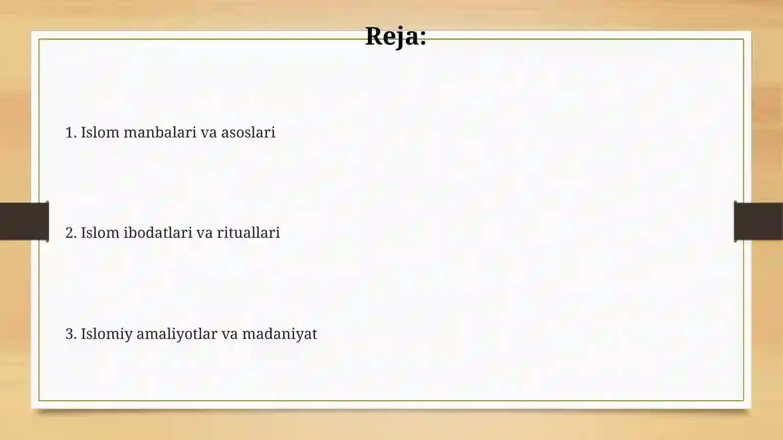 Islom manbalari va marosimlari 2