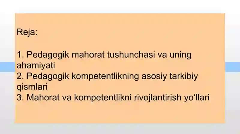 Pedagogik maxorat va kompetentlikni rivojlantirish jarayonlari 2