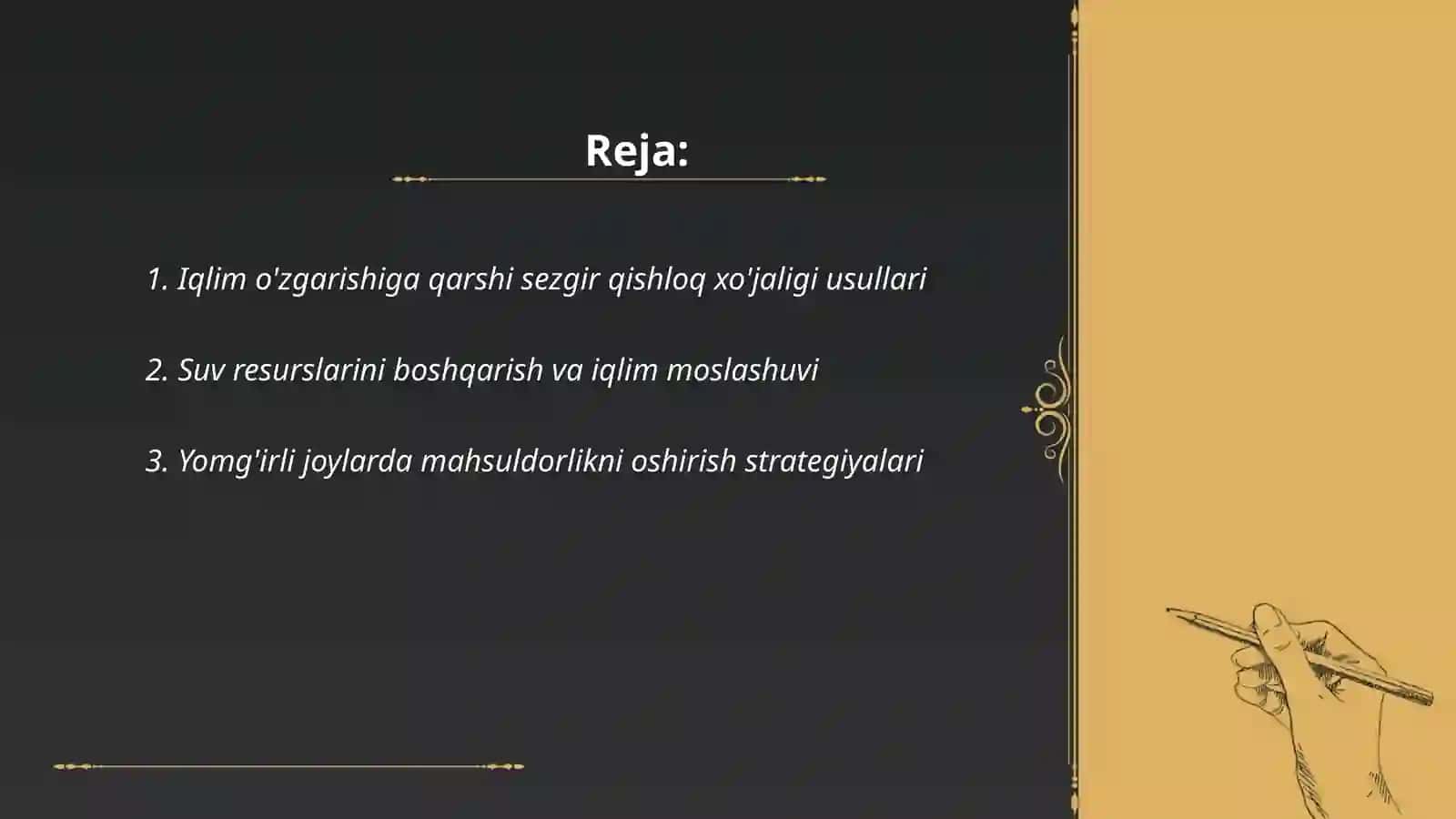 Iqlim o'zgarishiga qarshi sezgir qishloq xo'jaligi usullari 2
