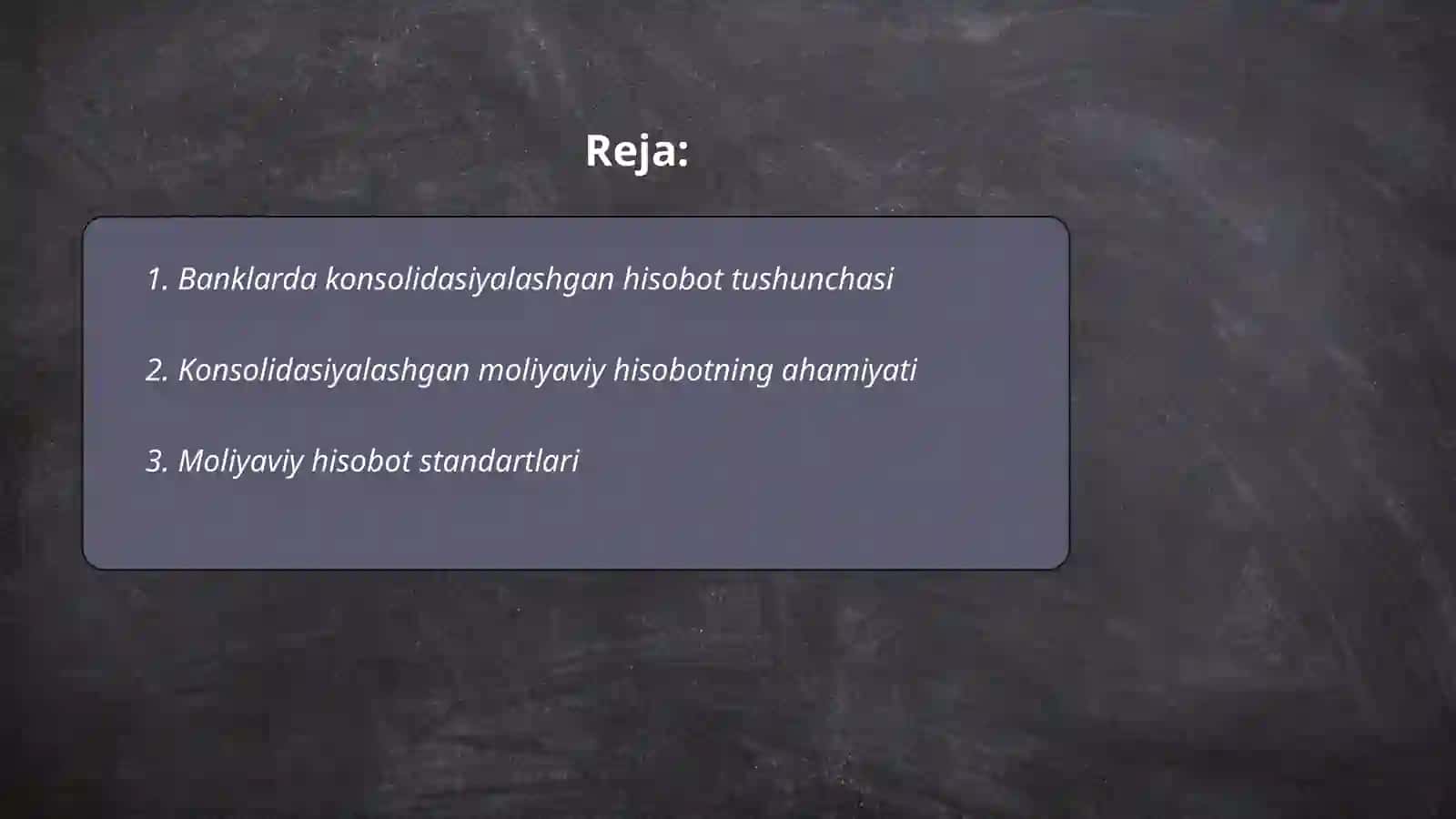 Banklarda konsolidasiyalashgan hisobot 2