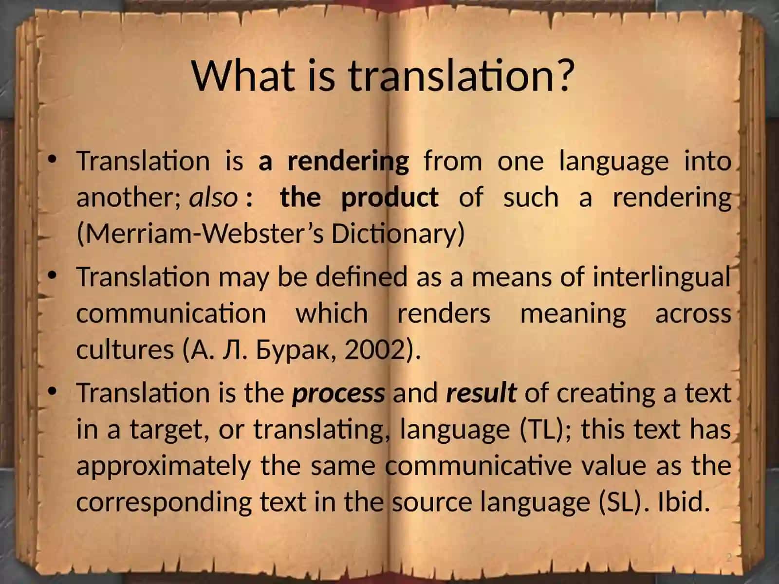 Theory and practice of translation 2