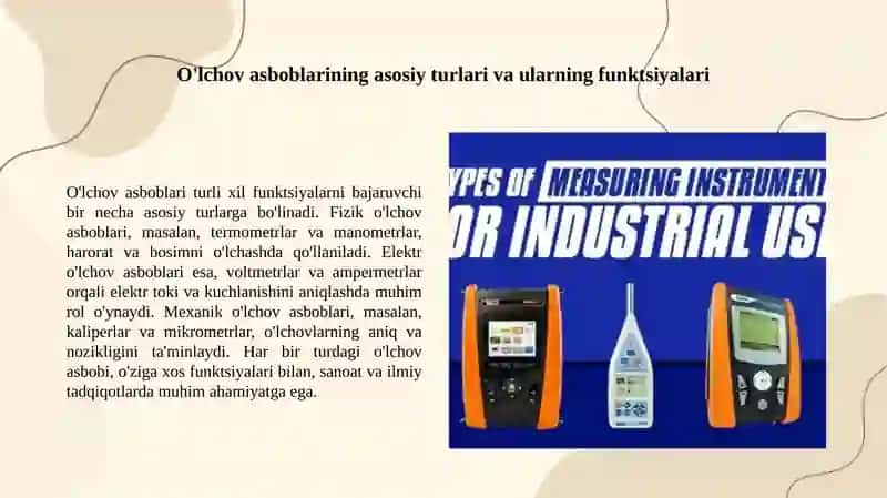 Kontrol o'lchov asboblari va ularning turlari 2